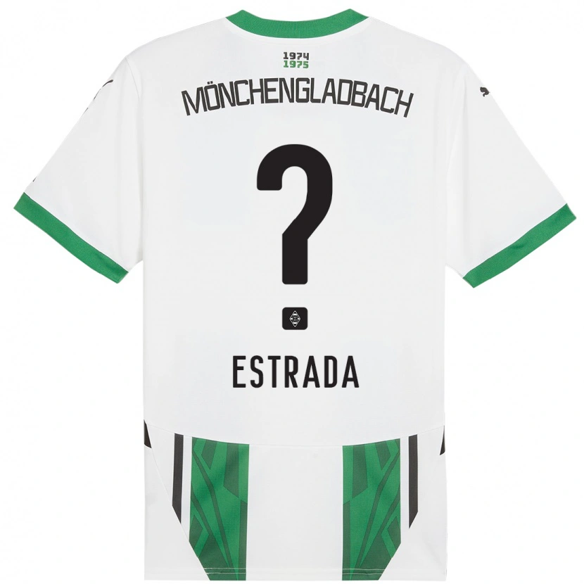 Danxen Enfant Maillot Joshua Jong Estrada #0 Blanc Vert Tenues Domicile 2024/25 T-Shirt