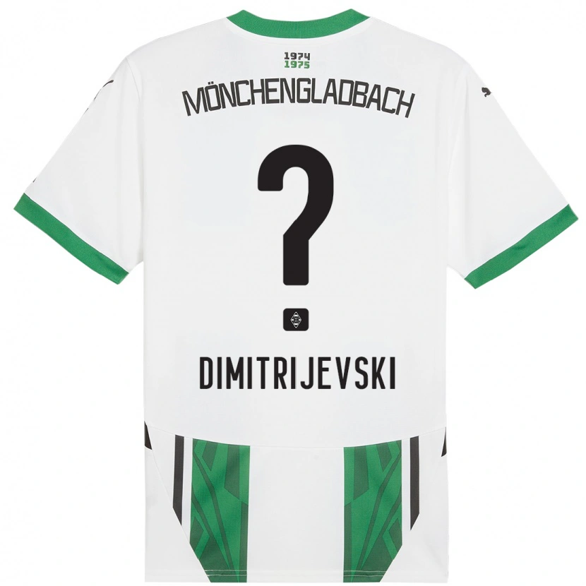 Danxen Enfant Maillot Maximilian Dimitrijevski #0 Blanc Vert Tenues Domicile 2024/25 T-Shirt