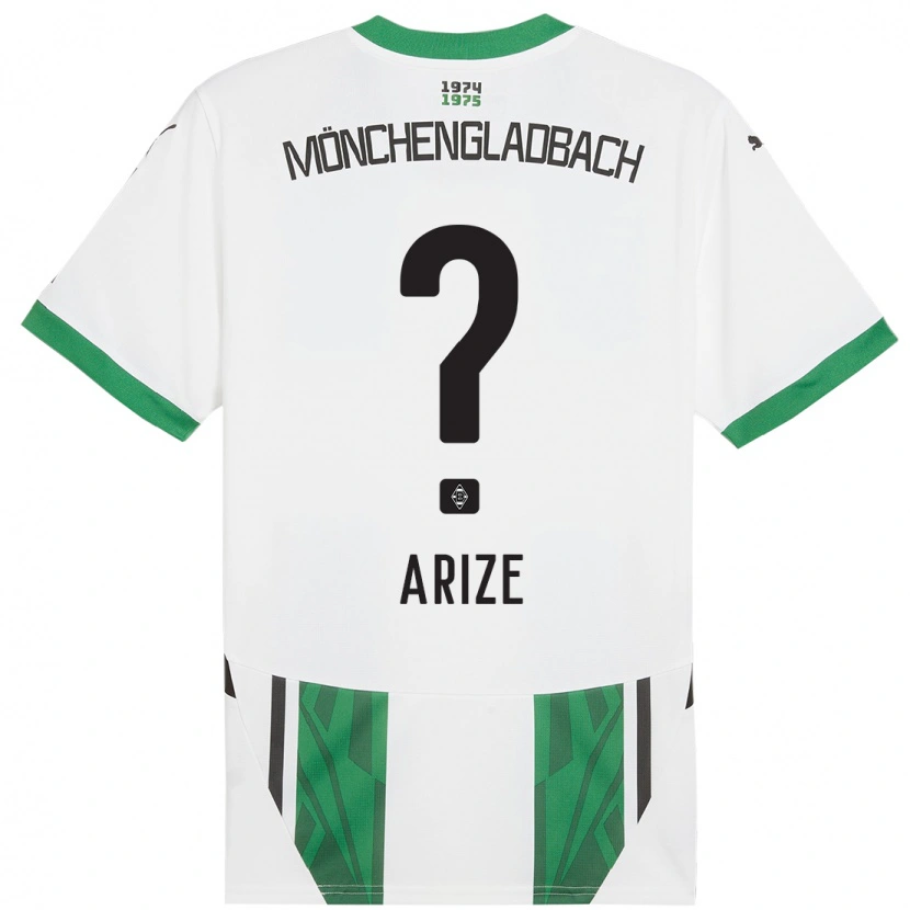 Danxen Enfant Maillot David Arize #0 Blanc Vert Tenues Domicile 2024/25 T-Shirt