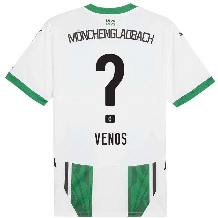 Danxen Enfant Maillot Christos Venos #0 Blanc Vert Tenues Domicile 2024/25 T-Shirt