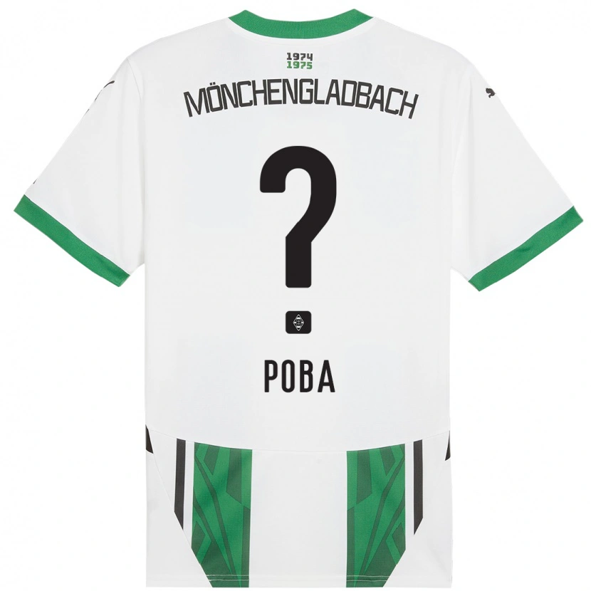 Danxen Enfant Maillot Peniel Poba #0 Blanc Vert Tenues Domicile 2024/25 T-Shirt