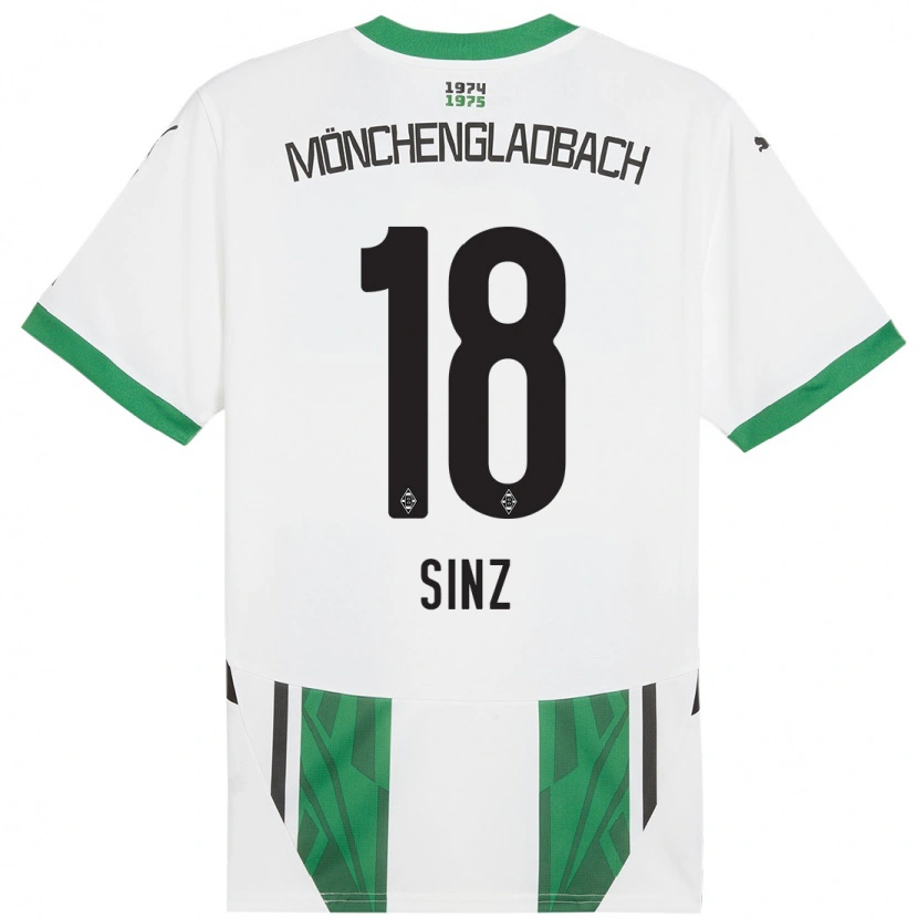 Danxen Enfant Maillot Michelle Sinz #18 Blanc Vert Tenues Domicile 2024/25 T-Shirt