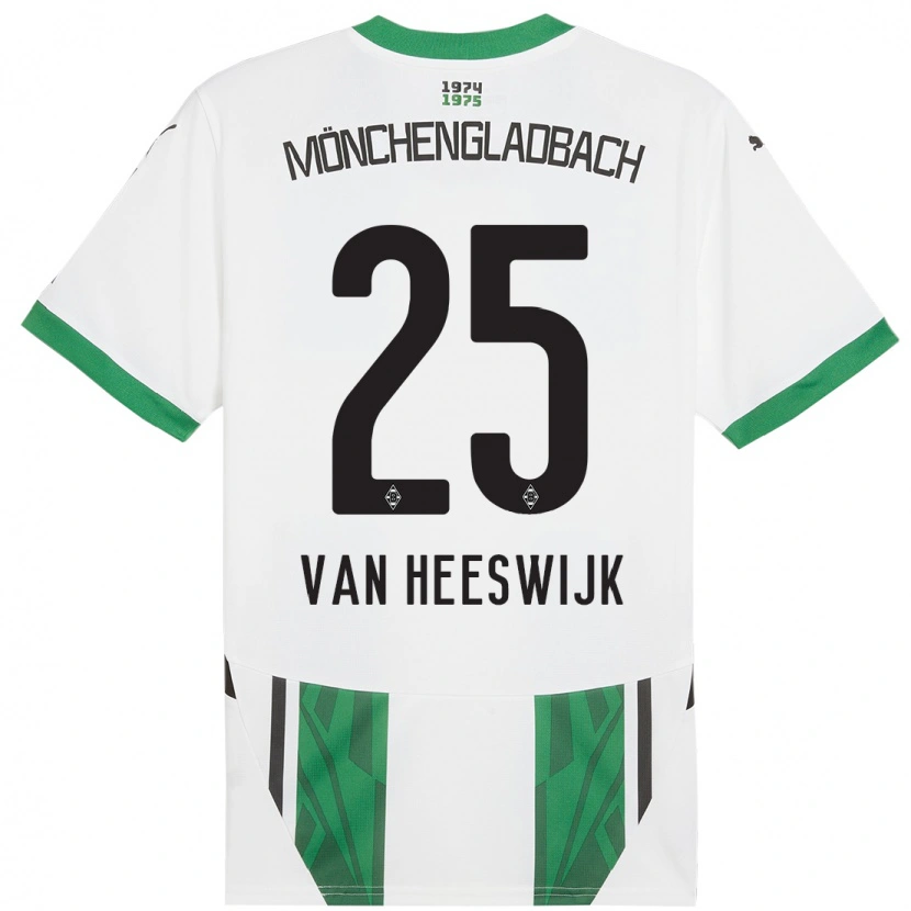 Danxen Enfant Maillot Amber Van Heeswijk #25 Blanc Vert Tenues Domicile 2024/25 T-Shirt