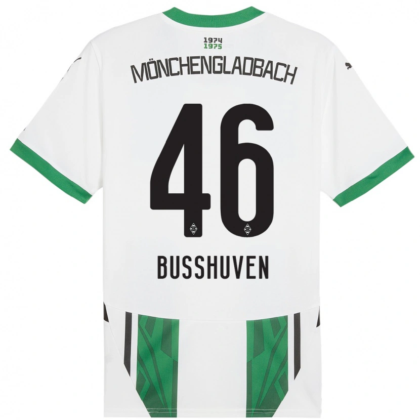 Danxen Enfant Maillot Alina Busshuven #46 Blanc Vert Tenues Domicile 2024/25 T-Shirt