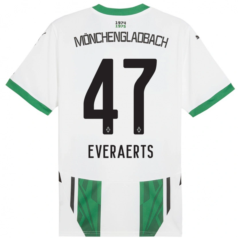 Danxen Enfant Maillot Kim Everaerts #47 Blanc Vert Tenues Domicile 2024/25 T-Shirt