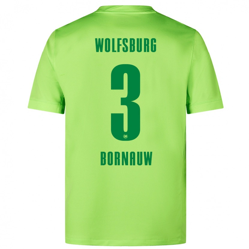 Danxen Enfant Maillot Sebastiaan Bornauw #3 Vert Fluo Tenues Domicile 2024/25 T-Shirt