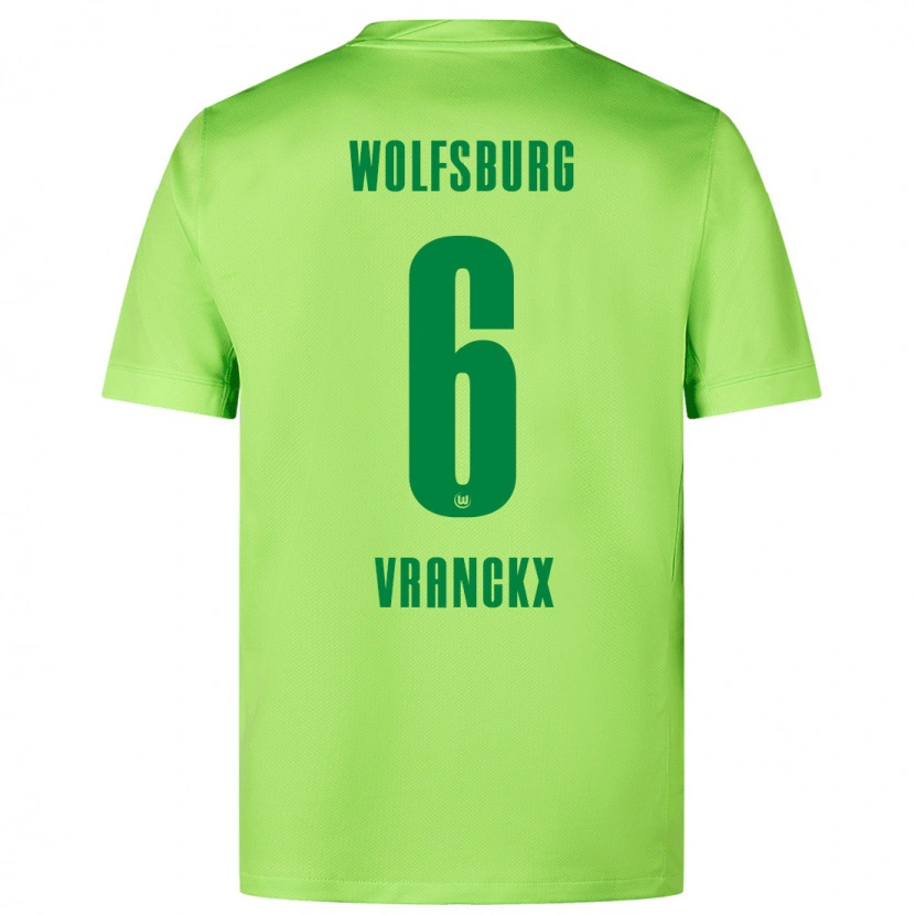 Danxen Enfant Maillot Aster Vranckx #6 Vert Fluo Tenues Domicile 2024/25 T-Shirt