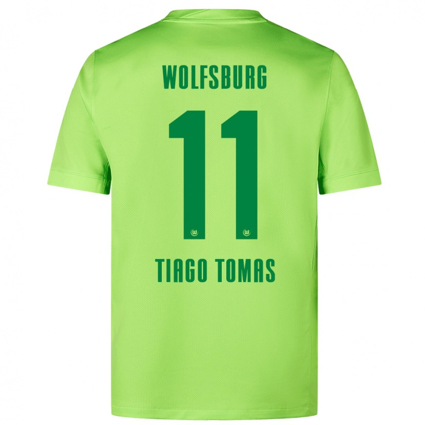 Danxen Enfant Maillot Tiago Tomás #11 Vert Fluo Tenues Domicile 2024/25 T-Shirt