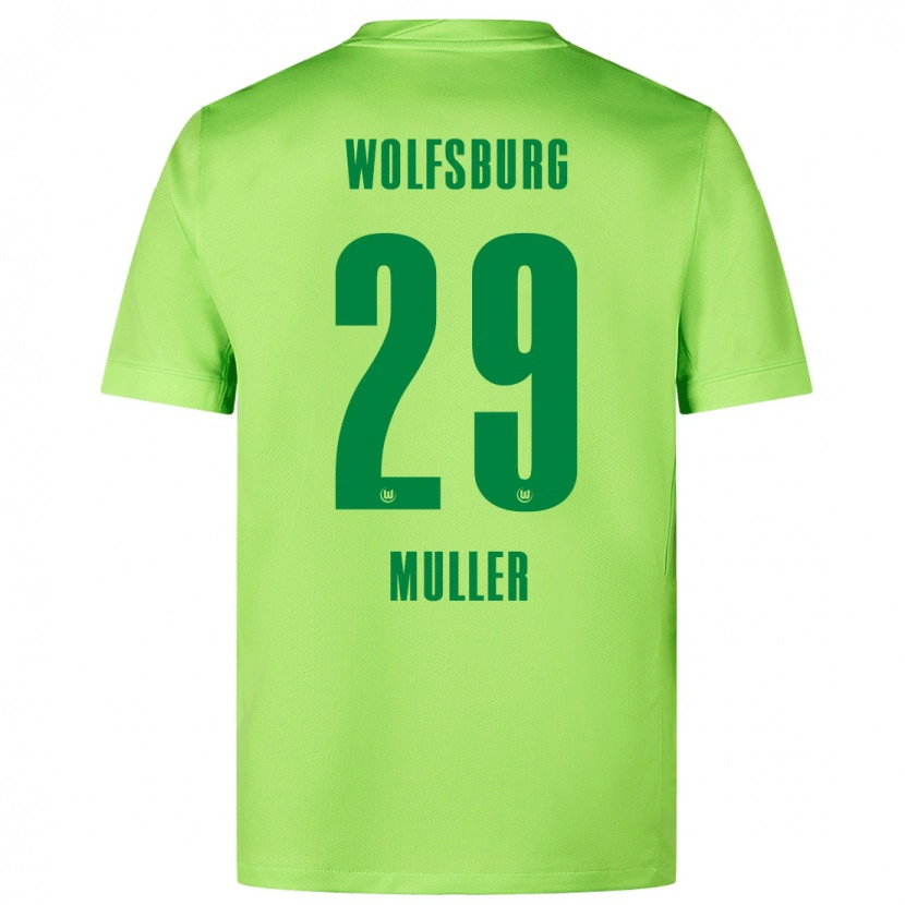 Danxen Enfant Maillot Marius Müller #29 Vert Fluo Tenues Domicile 2024/25 T-Shirt