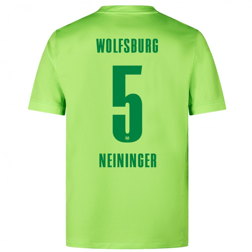 Danxen Enfant Maillot Tim Neininger #5 Vert Fluo Tenues Domicile 2024/25 T-Shirt