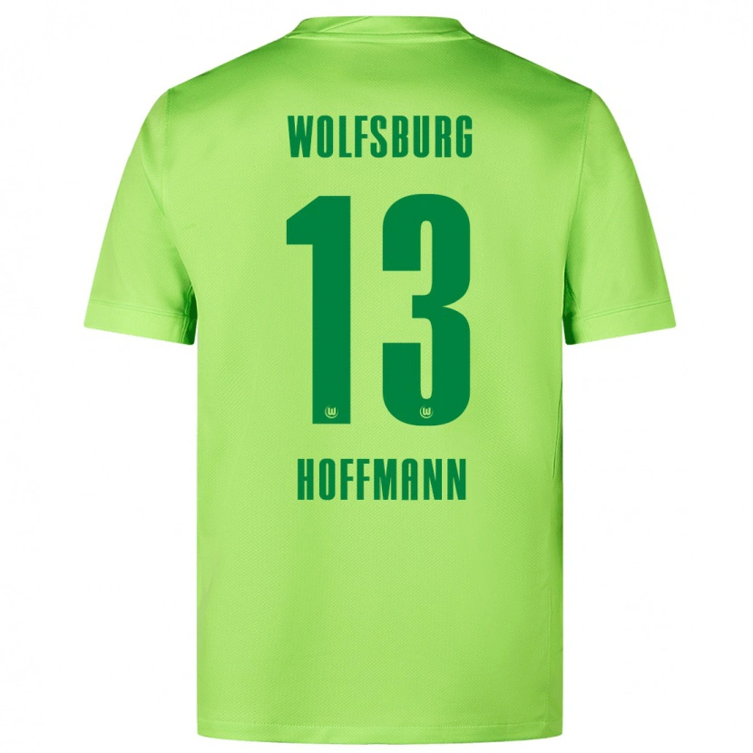 Danxen Enfant Maillot Nils Hoffmann #13 Vert Fluo Tenues Domicile 2024/25 T-Shirt