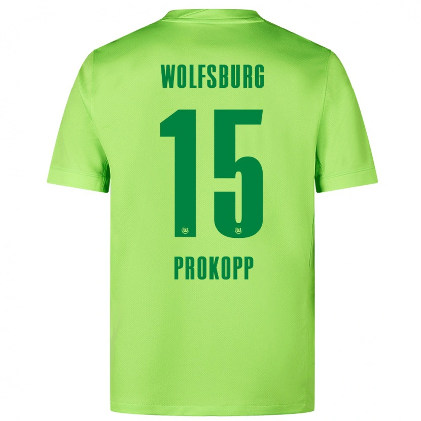 Danxen Enfant Maillot Oskar Prokopp #15 Vert Fluo Tenues Domicile 2024/25 T-Shirt