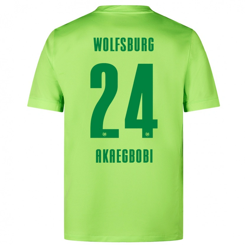 Danxen Enfant Maillot Jonathan Akaegbobi #24 Vert Fluo Tenues Domicile 2024/25 T-Shirt