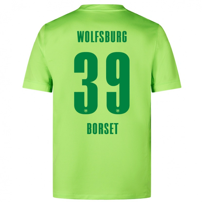 Danxen Enfant Maillot Anders Børset #39 Vert Fluo Tenues Domicile 2024/25 T-Shirt