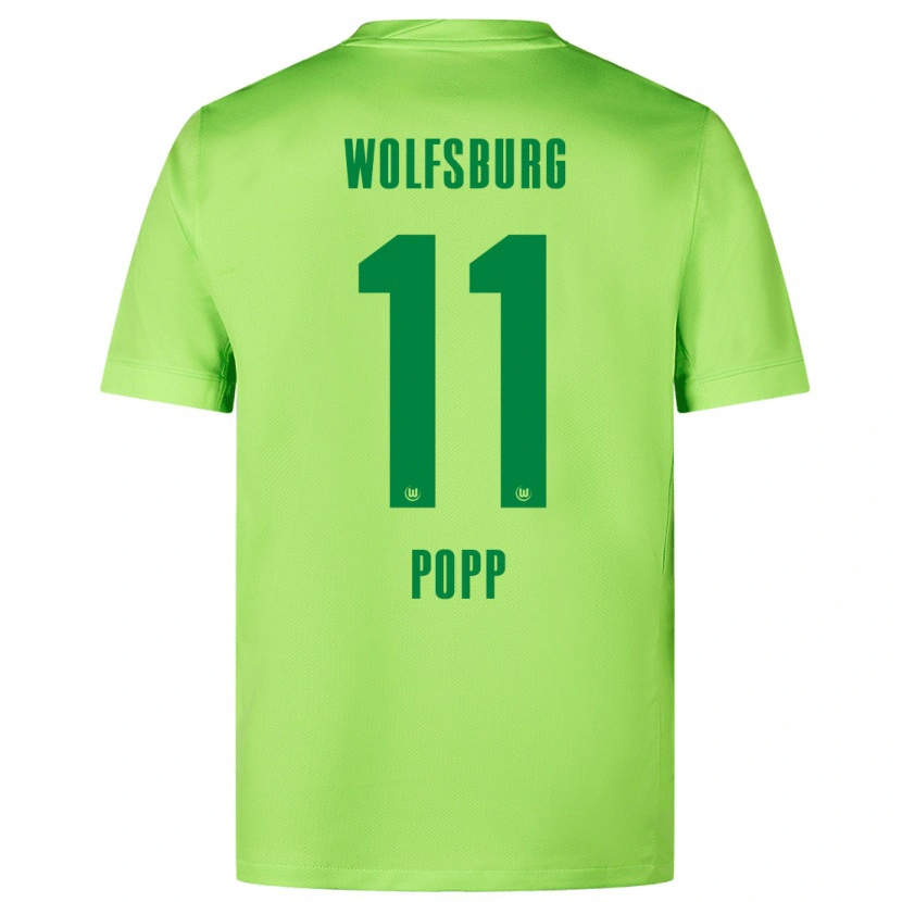 Danxen Enfant Maillot Alexandra Popp #11 Vert Fluo Tenues Domicile 2024/25 T-Shirt