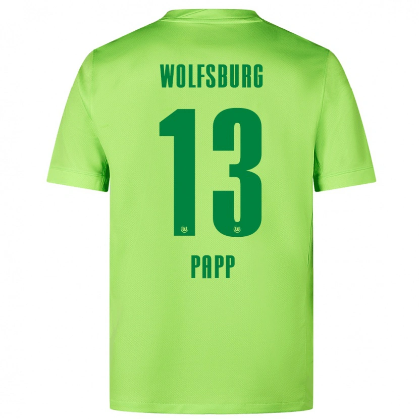 Danxen Enfant Maillot Luca Papp #13 Vert Fluo Tenues Domicile 2024/25 T-Shirt