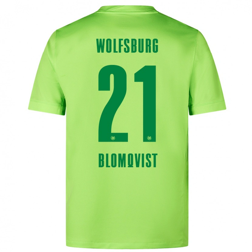 Danxen Enfant Maillot Rebecka Blomqvist #21 Vert Fluo Tenues Domicile 2024/25 T-Shirt