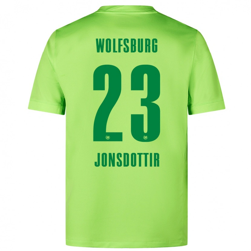 Danxen Enfant Maillot Sveindís Jane Jónsdóttir #23 Vert Fluo Tenues Domicile 2024/25 T-Shirt