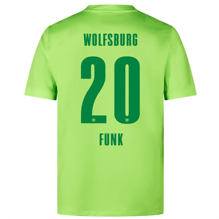 Danxen Enfant Maillot Jonah Funk #20 Vert Fluo Tenues Domicile 2024/25 T-Shirt