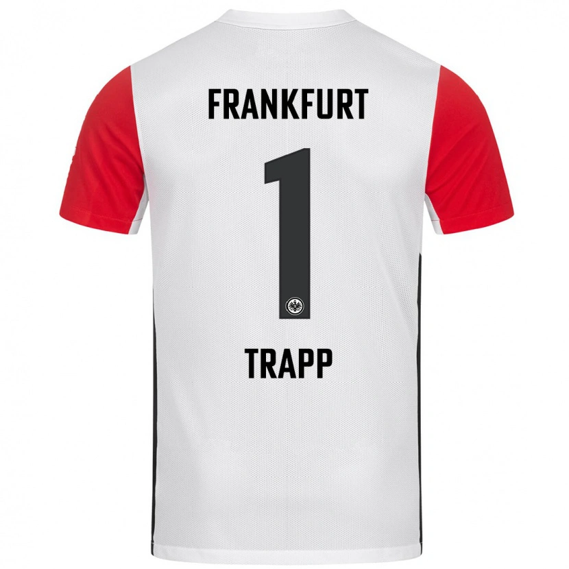 Danxen Enfant Maillot Kevin Trapp #1 Blanc Rouge Tenues Domicile 2024/25 T-Shirt