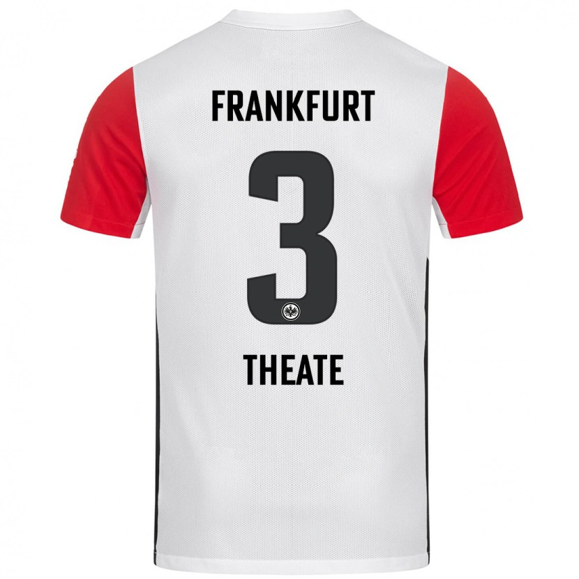 Danxen Enfant Maillot Arthur Theate #3 Blanc Rouge Tenues Domicile 2024/25 T-Shirt