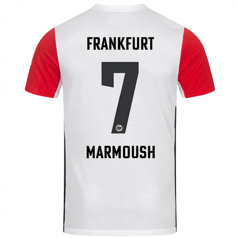 Danxen Enfant Maillot Omar Marmoush #7 Blanc Rouge Tenues Domicile 2024/25 T-Shirt