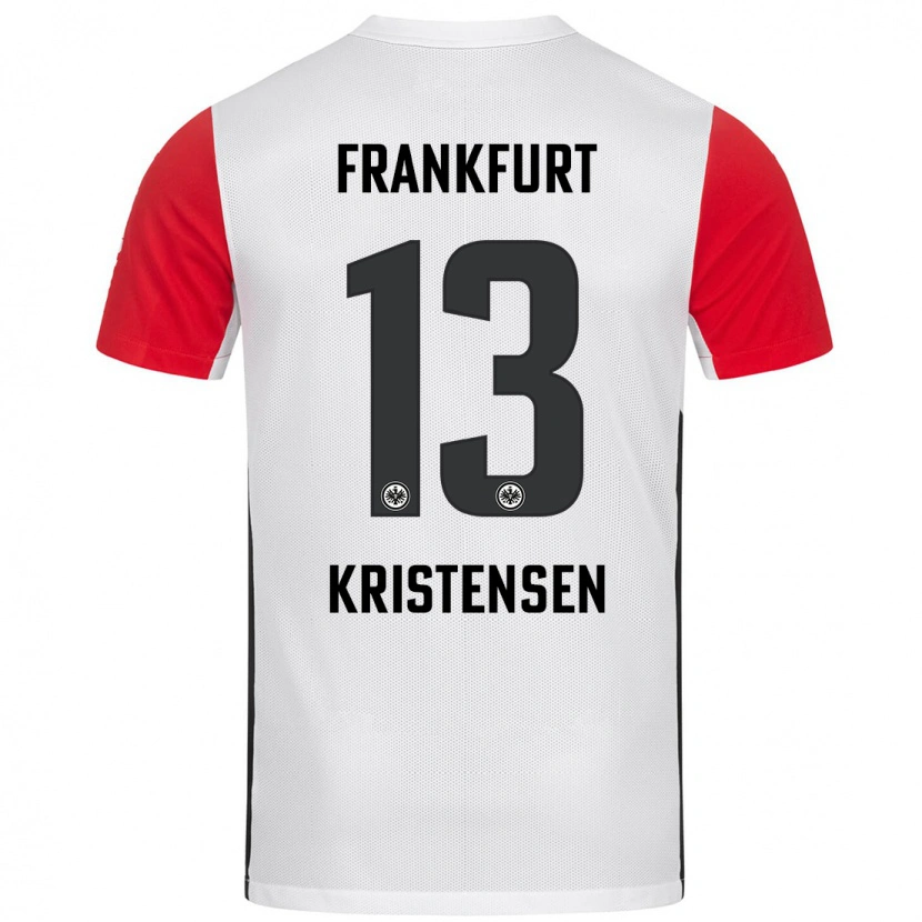 Danxen Enfant Maillot Rasmus Kristensen #13 Blanc Rouge Tenues Domicile 2024/25 T-Shirt