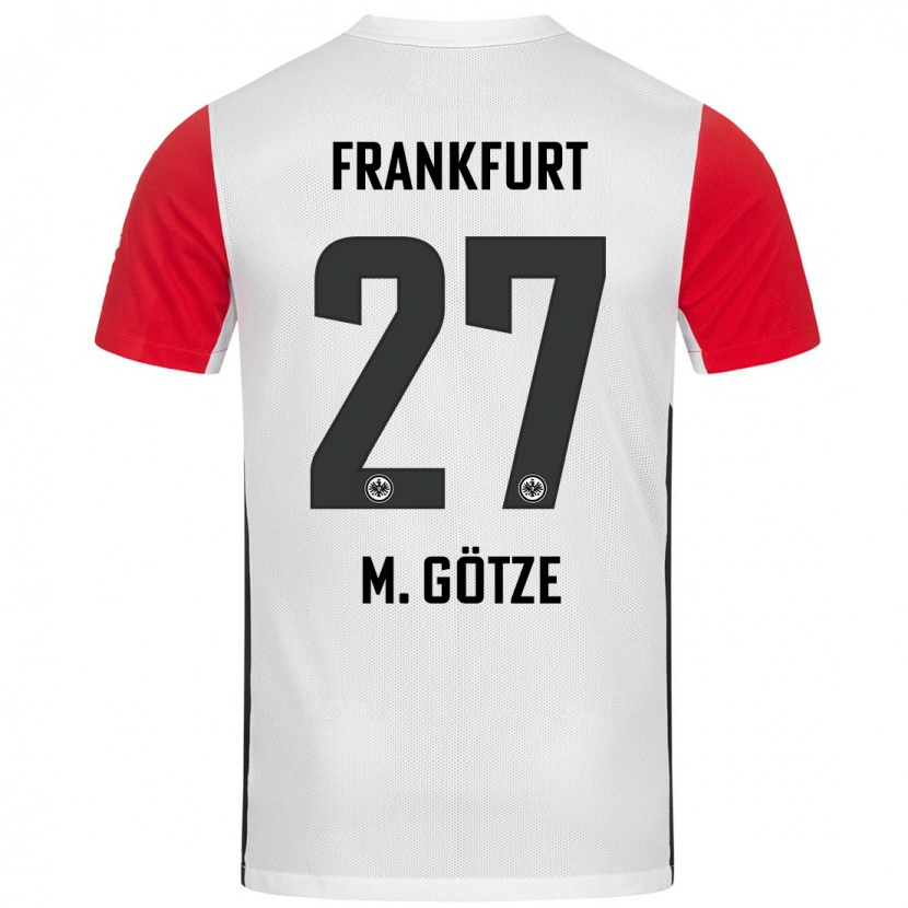 Danxen Enfant Maillot Mario Götze #27 Blanc Rouge Tenues Domicile 2024/25 T-Shirt