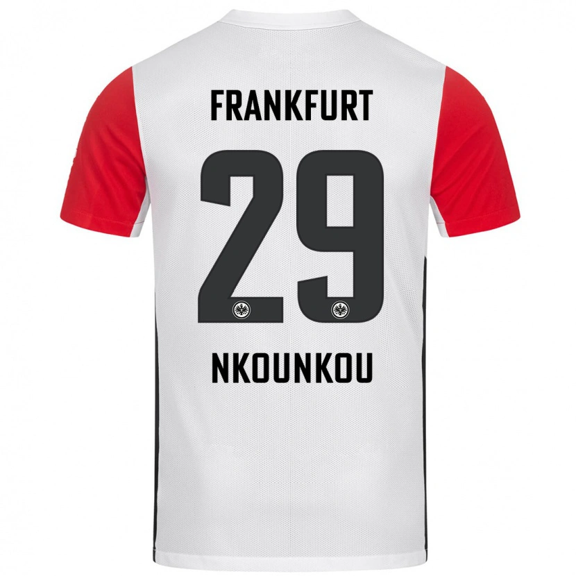 Danxen Enfant Maillot Niels Nkounkou #29 Blanc Rouge Tenues Domicile 2024/25 T-Shirt