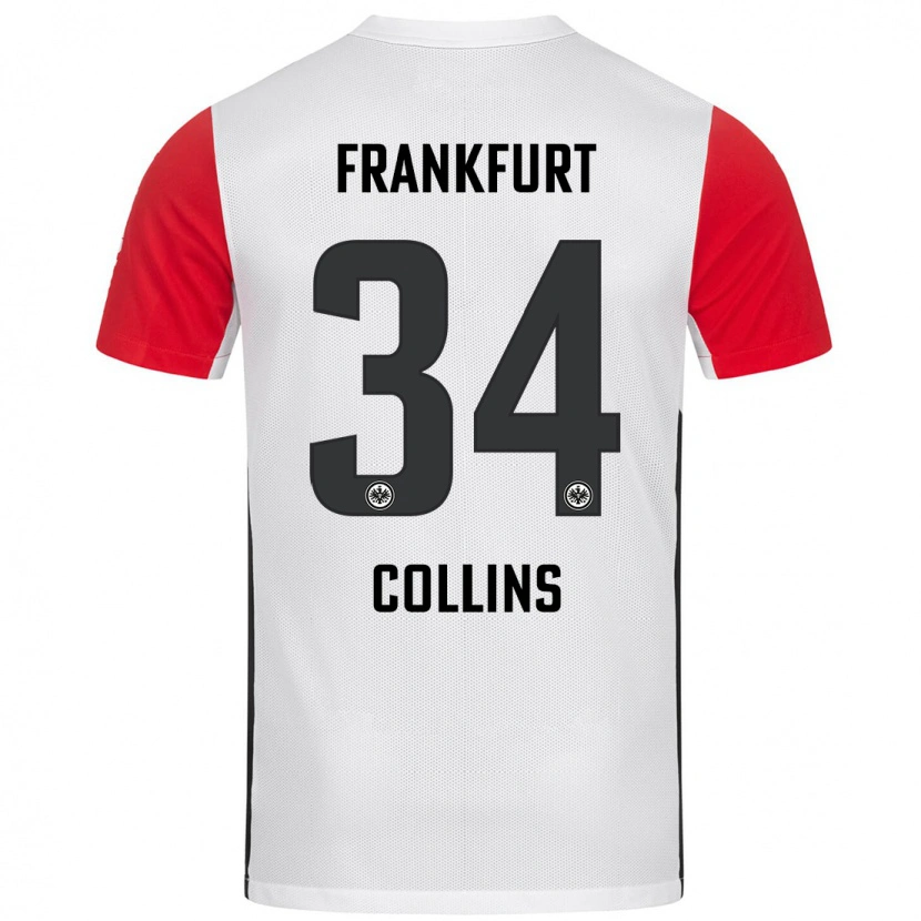 Danxen Enfant Maillot Nnamdi Collins #34 Blanc Rouge Tenues Domicile 2024/25 T-Shirt