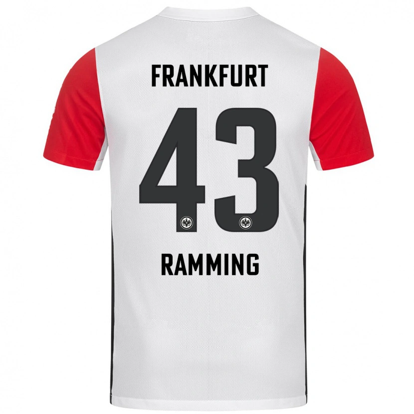 Danxen Enfant Maillot Nils Ramming #43 Blanc Rouge Tenues Domicile 2024/25 T-Shirt