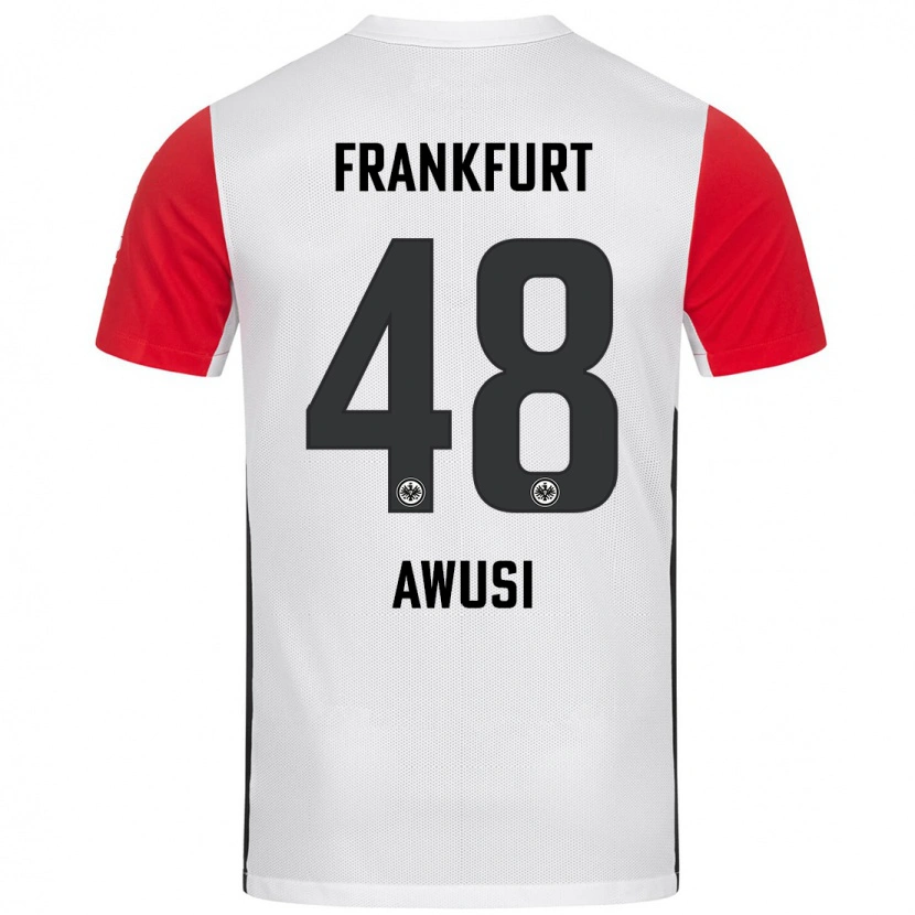 Danxen Enfant Maillot Junior Awusi #48 Blanc Rouge Tenues Domicile 2024/25 T-Shirt