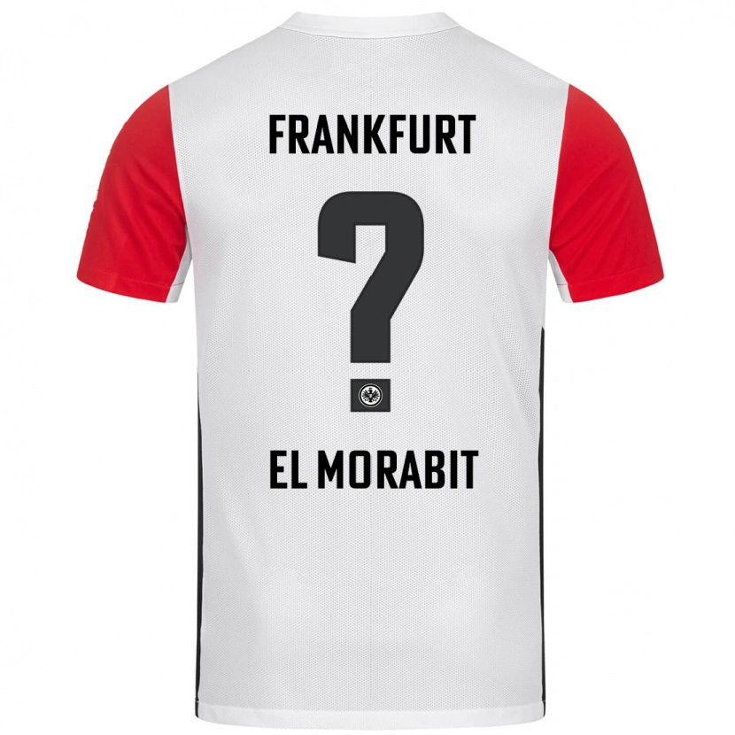 Danxen Enfant Maillot Anas El Morabit #0 Blanc Rouge Tenues Domicile 2024/25 T-Shirt