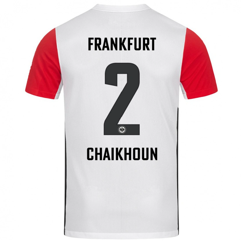 Danxen Enfant Maillot Ayoub Chaikhoun #2 Blanc Rouge Tenues Domicile 2024/25 T-Shirt