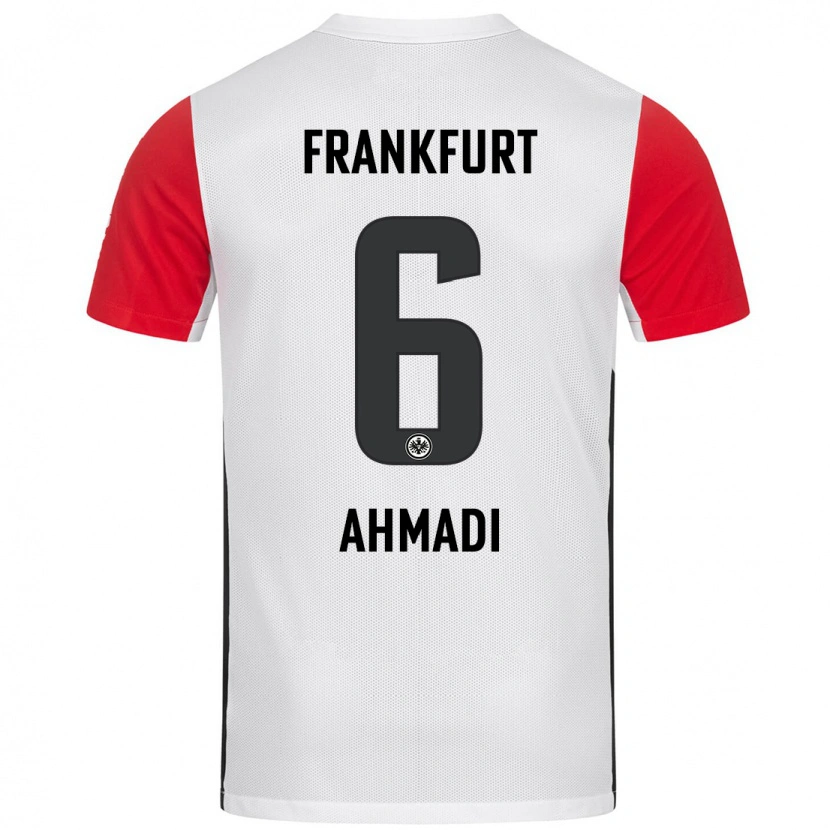 Danxen Enfant Maillot Shayan Ahmadi #6 Blanc Rouge Tenues Domicile 2024/25 T-Shirt