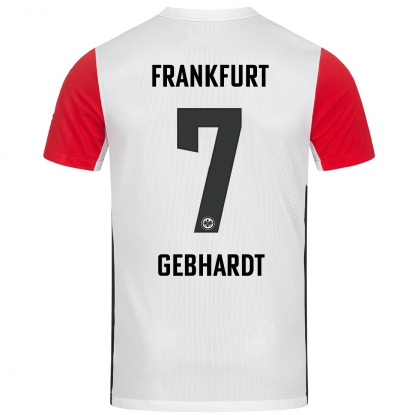 Danxen Enfant Maillot Luca Gebhardt #7 Blanc Rouge Tenues Domicile 2024/25 T-Shirt