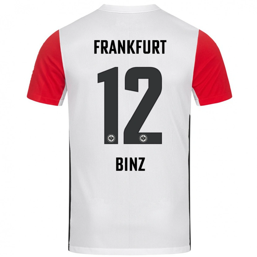 Danxen Enfant Maillot Sam Binz #12 Blanc Rouge Tenues Domicile 2024/25 T-Shirt