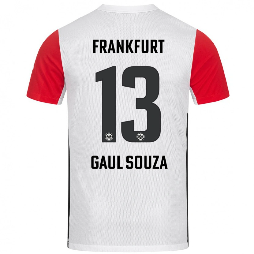 Danxen Enfant Maillot Alessandro Gaul Souza #13 Blanc Rouge Tenues Domicile 2024/25 T-Shirt