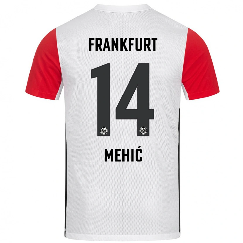 Danxen Enfant Maillot Liam Mehić #14 Blanc Rouge Tenues Domicile 2024/25 T-Shirt