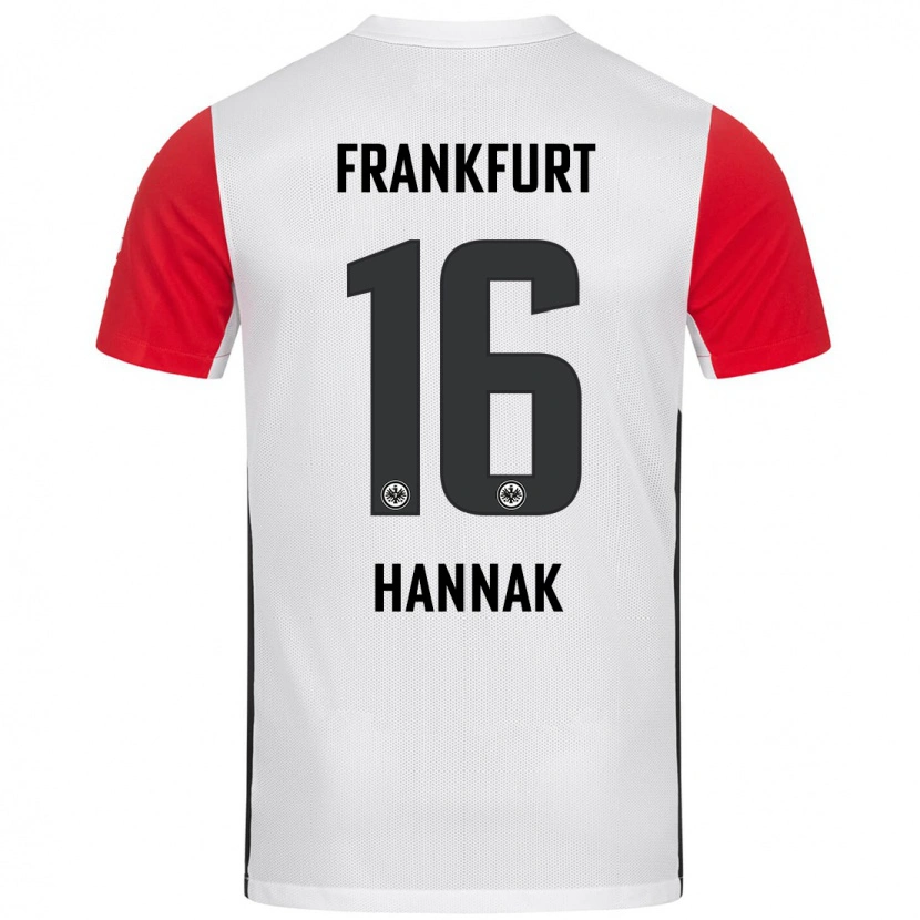 Danxen Enfant Maillot Tim Hannak #16 Blanc Rouge Tenues Domicile 2024/25 T-Shirt