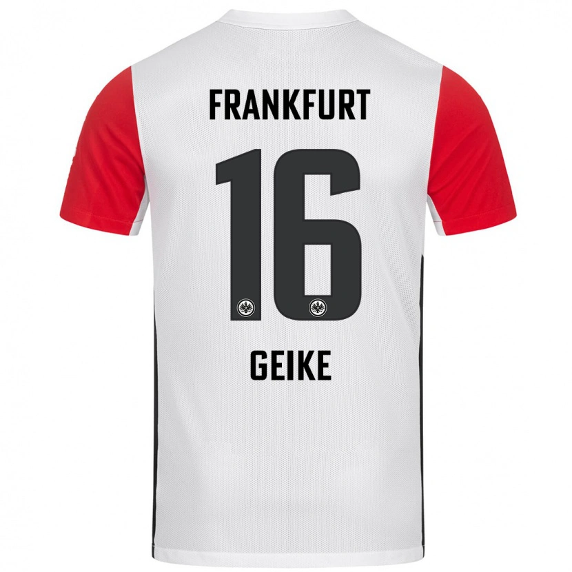 Danxen Enfant Maillot Jonah Geike #16 Blanc Rouge Tenues Domicile 2024/25 T-Shirt