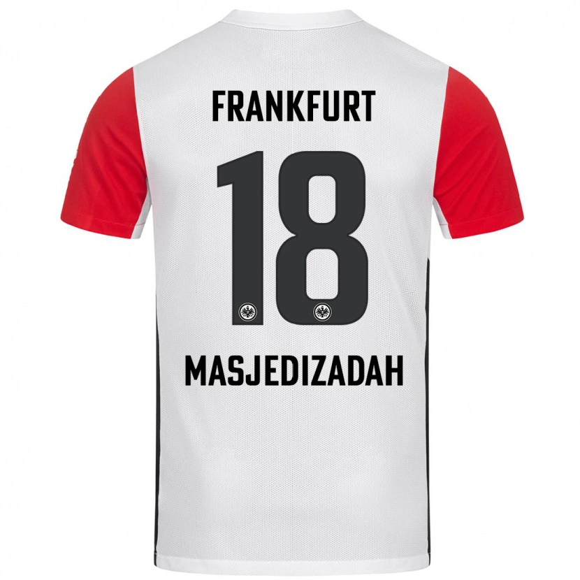 Danxen Enfant Maillot Abolfazl Masjedizadah #18 Blanc Rouge Tenues Domicile 2024/25 T-Shirt