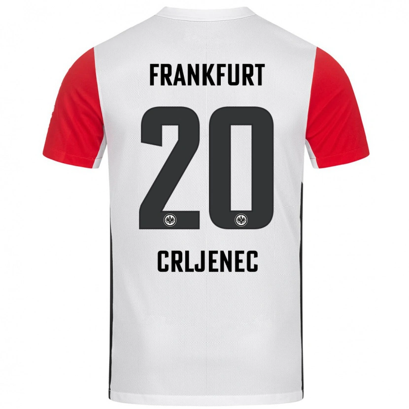 Danxen Enfant Maillot Dominik Crljenec #20 Blanc Rouge Tenues Domicile 2024/25 T-Shirt