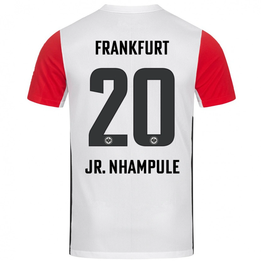 Danxen Enfant Maillot Antonio Junior Nhampule #20 Blanc Rouge Tenues Domicile 2024/25 T-Shirt