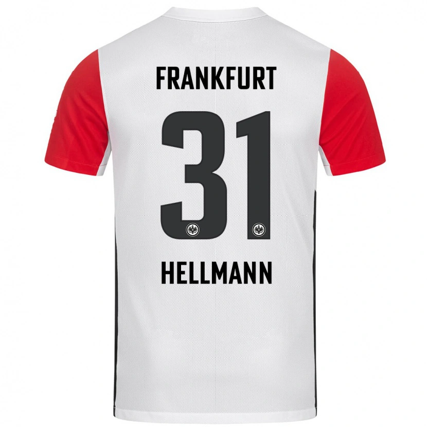 Danxen Enfant Maillot Melvin Hellmann #31 Blanc Rouge Tenues Domicile 2024/25 T-Shirt