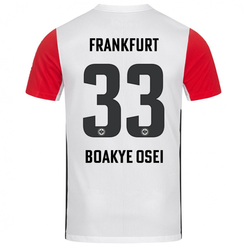 Danxen Enfant Maillot Derek Boakye-Osei #33 Blanc Rouge Tenues Domicile 2024/25 T-Shirt