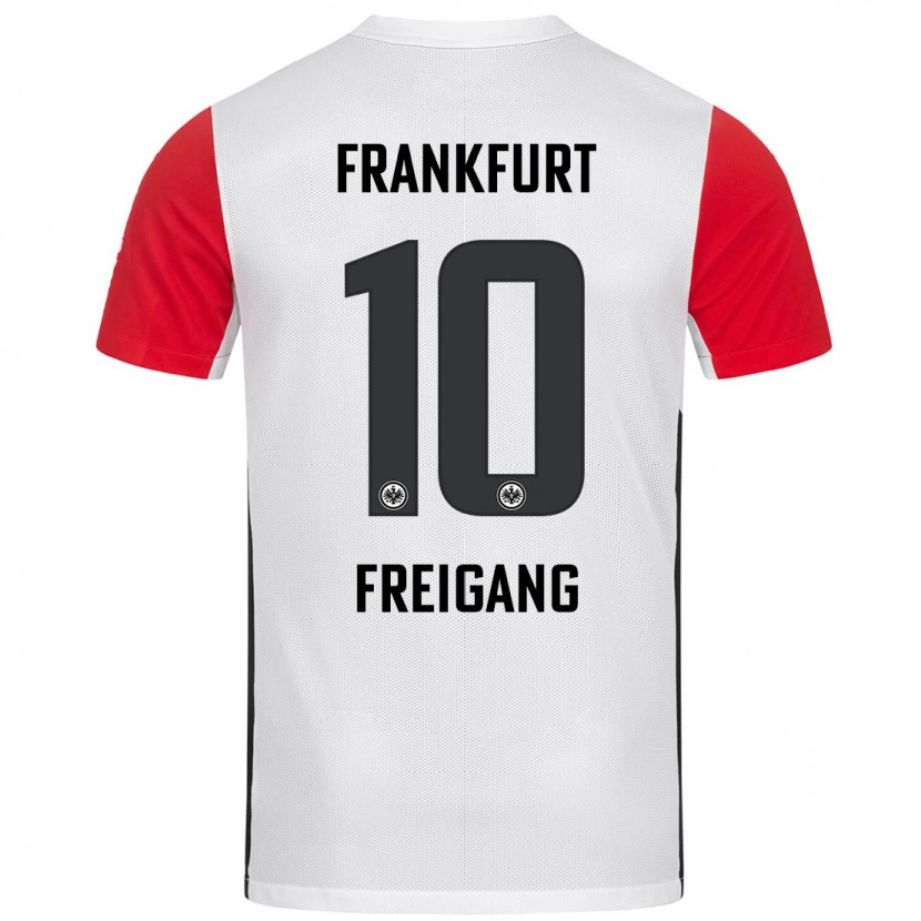 Danxen Enfant Maillot Laura Freigang #10 Blanc Rouge Tenues Domicile 2024/25 T-Shirt