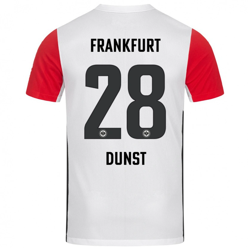 Danxen Enfant Maillot Barbara Dunst #28 Blanc Rouge Tenues Domicile 2024/25 T-Shirt