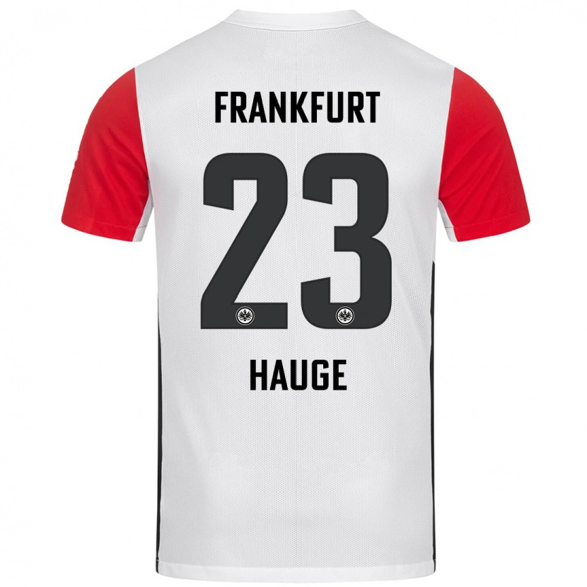 Danxen Enfant Maillot Jens Petter Hauge #23 Blanc Rouge Tenues Domicile 2024/25 T-Shirt