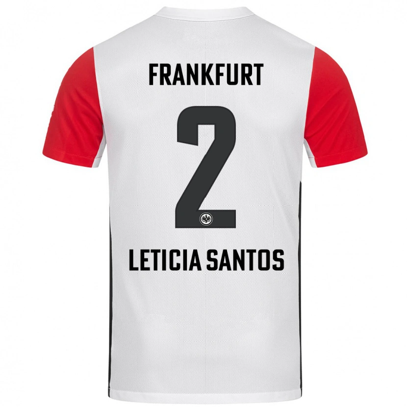 Danxen Enfant Maillot Letícia Santos De Oliveira #2 Blanc Rouge Tenues Domicile 2024/25 T-Shirt